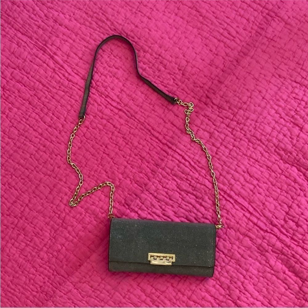 Zac Posen Gold Chain Strap Evening glitter Bag - Picture 2 of 11